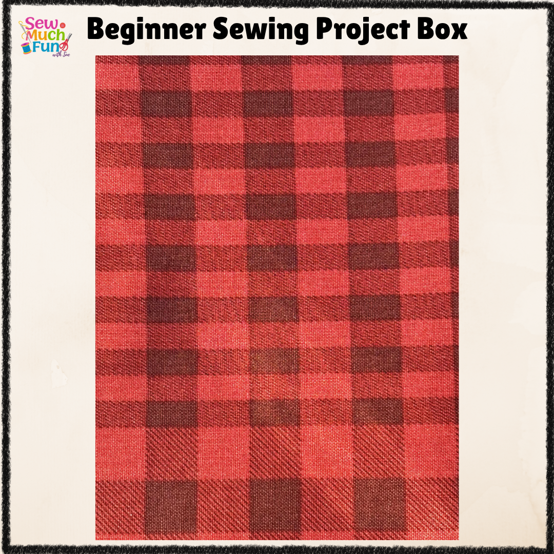 Mini Christmas Stocking Sewing Kit – Black Snowman Fabric with Buffalo Plaid Lining for Beginners & Beyond