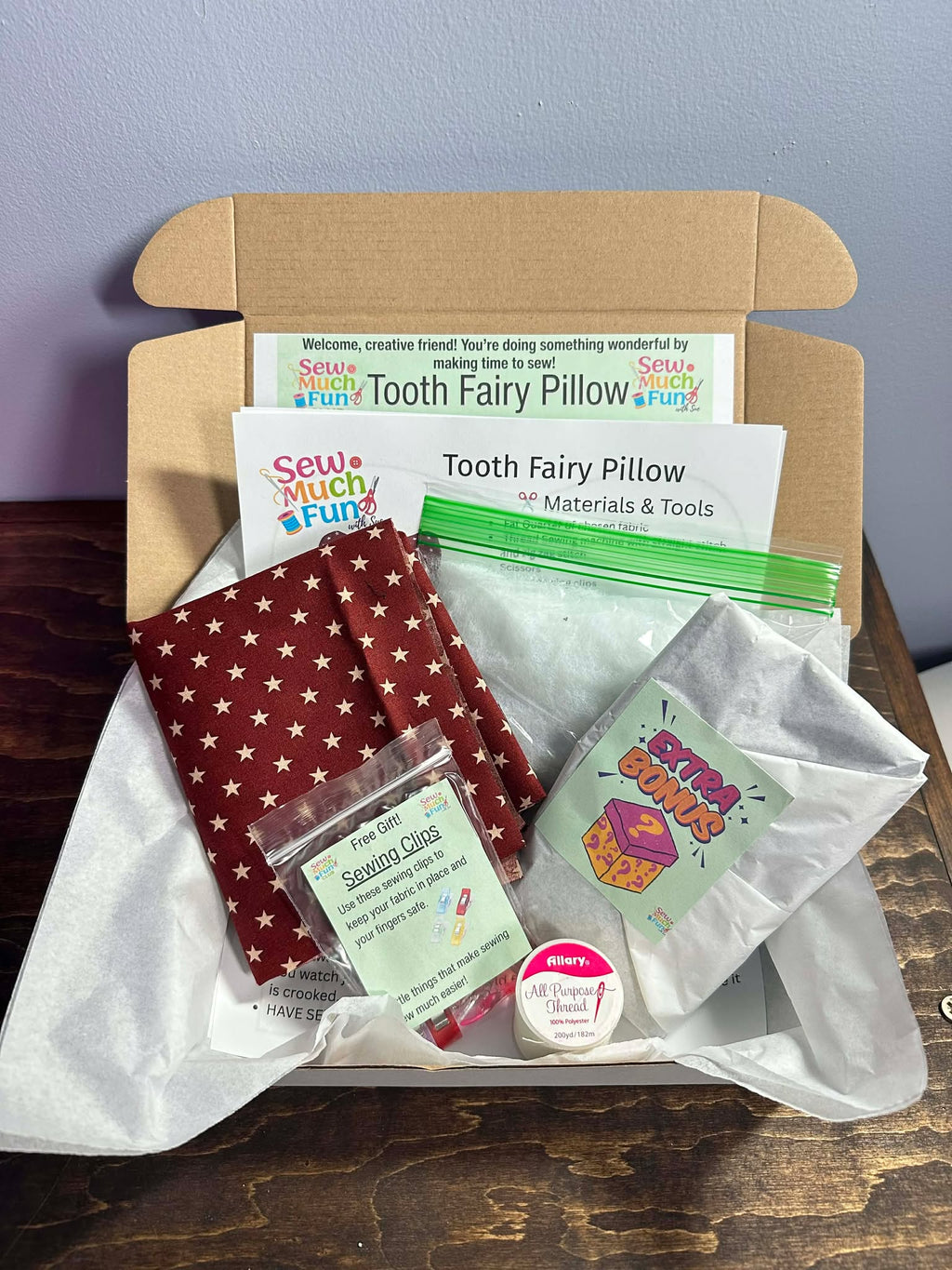 Beginner Sewing Kit – Tooth Fairy Pillow Project for Kids | Maroon Star Fabric