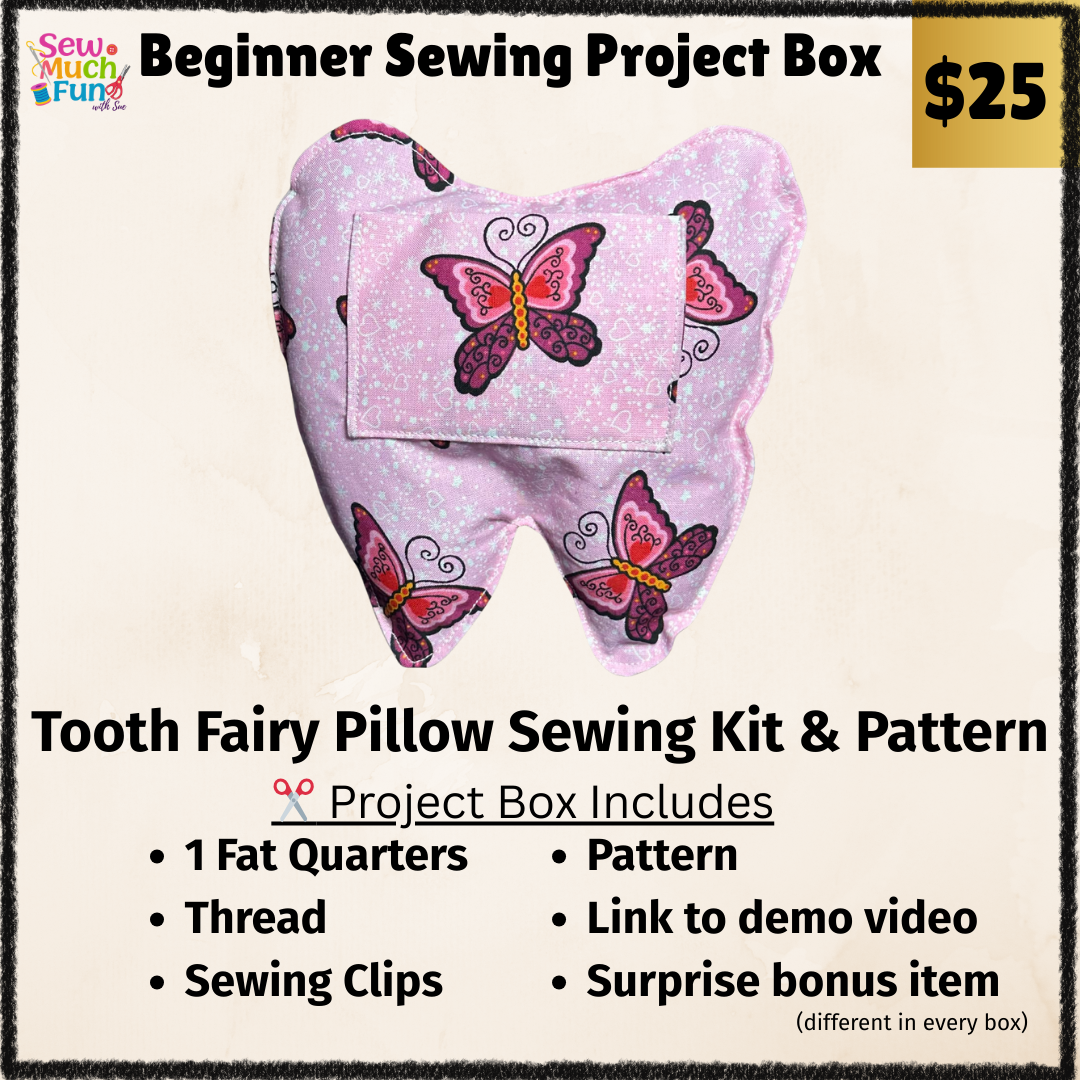 Beginner Sewing Kit – Tooth Fairy Pillow Project for Kids | Butterfly Fabric